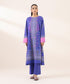 Women's RTW Textured Lawn Blue Printed Boxy Shirt